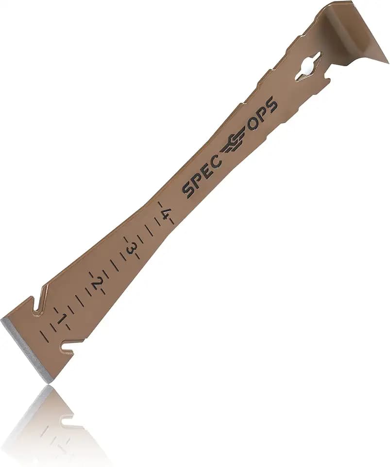 Spec Ops Tools Trim Bar, Pry Bar for Carpentry & Nail Pulling, High-Carbon Spring Steel, Beveled Edges, 9.5" 1 Pack