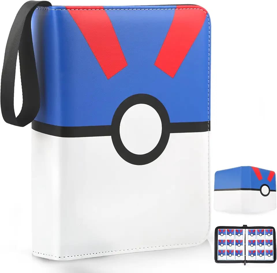 900 - Pockets Trading Card Binder with Removable 50 Sleeves, Card Collector Album with Zipper, Portable Card Holder Book Fits Sports Card, Game Card - Blue