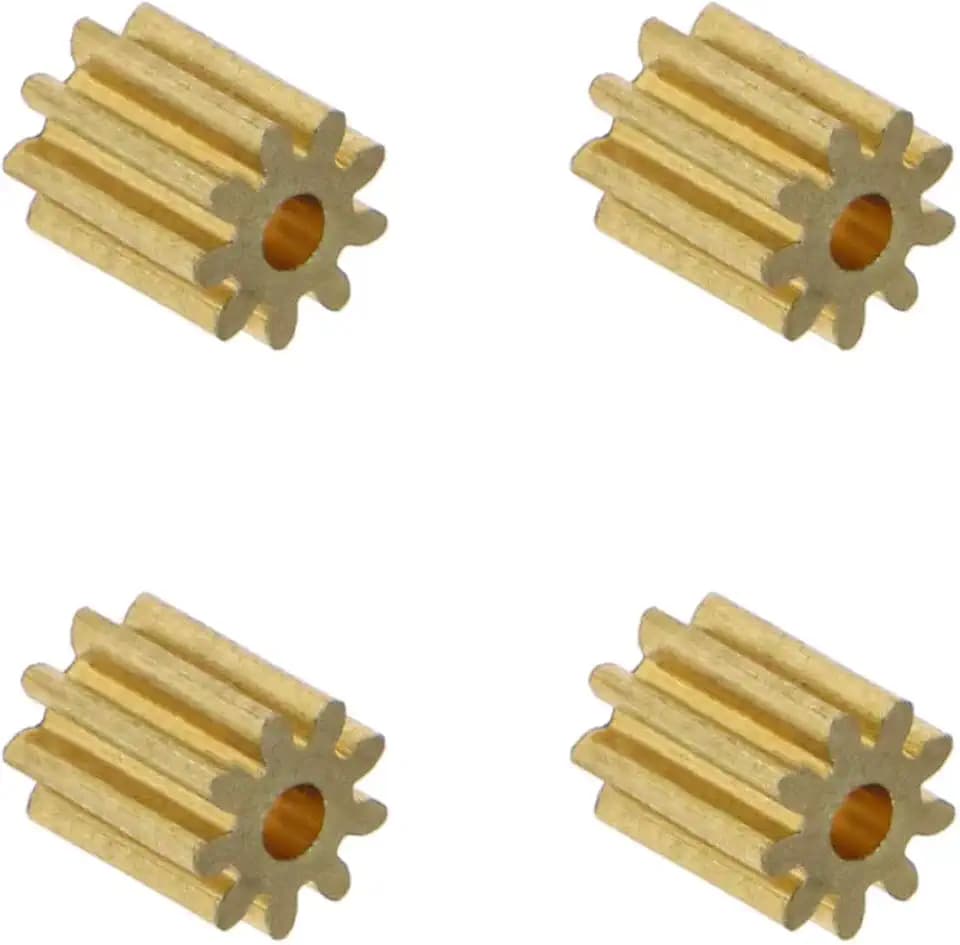 EMSea Kupfermotorritzel 9 Zähne 1,5 mm Lochdurchmesser 0,4 Modul für Drohnenflugzeug DIY Spielzeugmodell Ersatzteile 4St