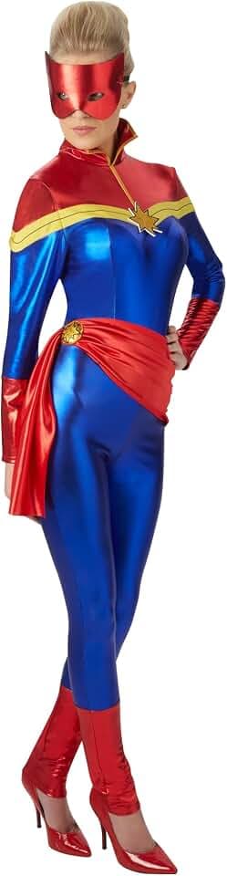 Rubie's Offizielles Captain Marvel Damen-Kostüm, Superhelden-Kostüm für Erwachsene