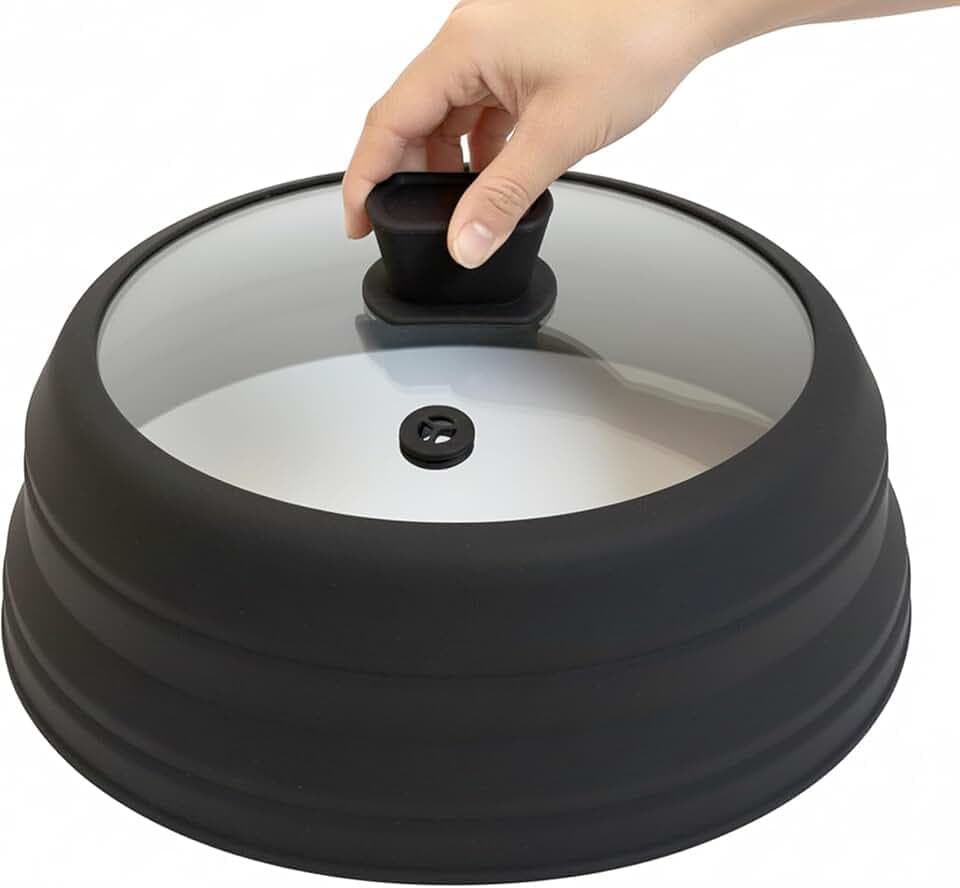 Mikrowellen Abdeckung 27cm, Mikrowelle Abdeckung Glas, 1 Dampf-Öffnungen