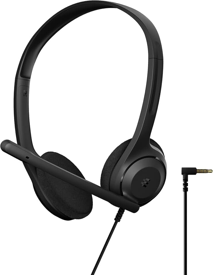 EPOS C1 Vielseitiges Business- Headset mit Mikrofon, Universellem 3,5-mm-Klinkenstecker, Breite Gerätekompatibilität - kopfhörer mit Kabel, mikrofon PC, Rauschunterdrückendes Mikrofon, on Ear