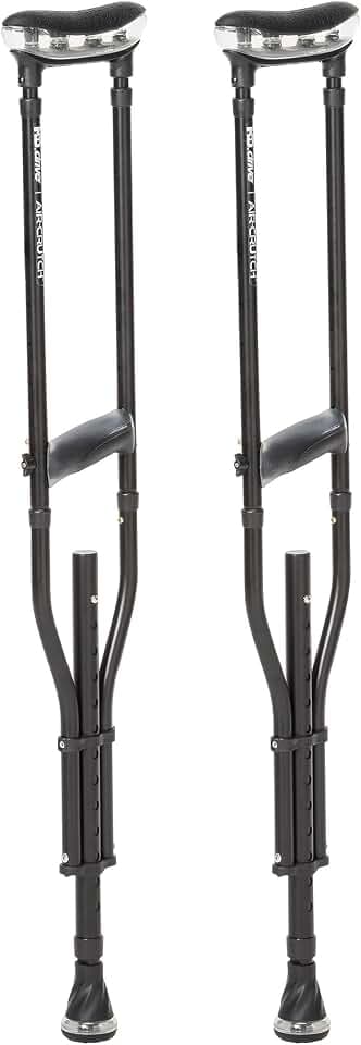 Air-Crutch Lightweight Walking Crutch, 300-lb Capacity, Black