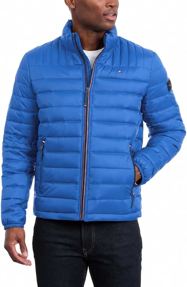 Tommy Hilfiger Herren Ultra-Loft leichte verstaubare Pufferjacke, (Standard, Groß und Hochgewachsen)