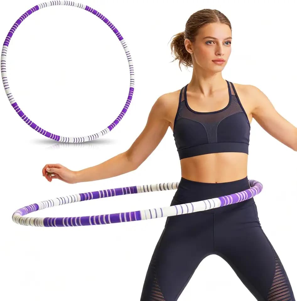 Hula Hoop Reifen Erwachsene, 1,1Kg Hullahub Reifen zum Abnehmen, 93 cm Durchmesser, 8 Segmente Abnehmbarer Hoola Hoop, Fitnessreifen für Anfänger, Fortgeschrittene und Profis