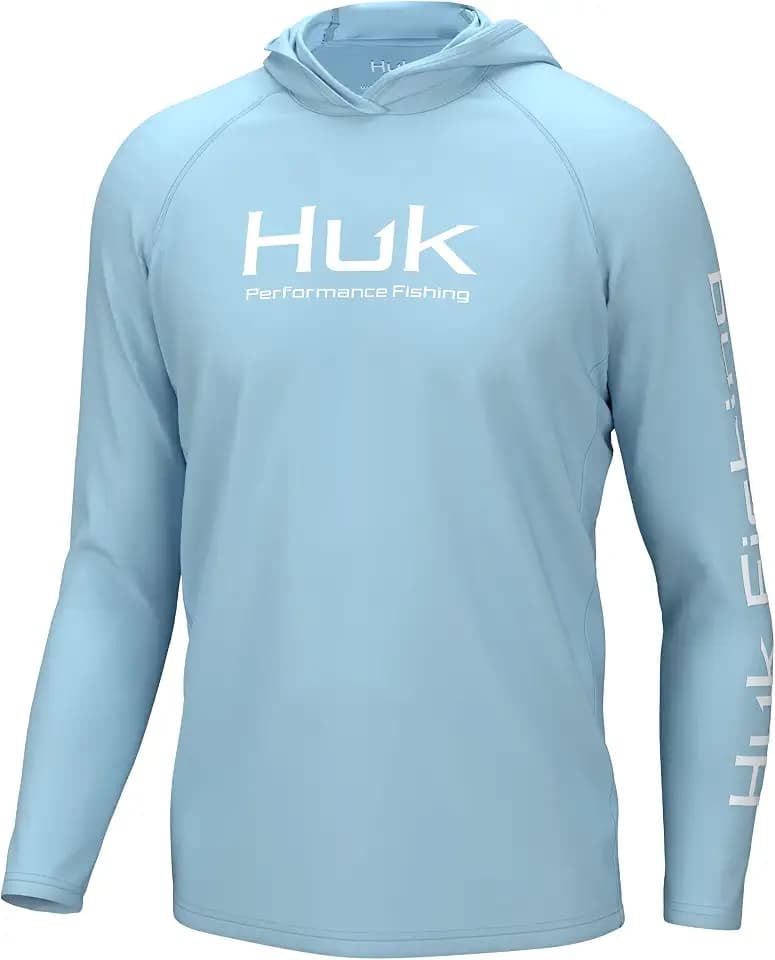 HUK Mens Pursuit Vented Long Sleeve Hoodie, Fishing Shirt with Hood