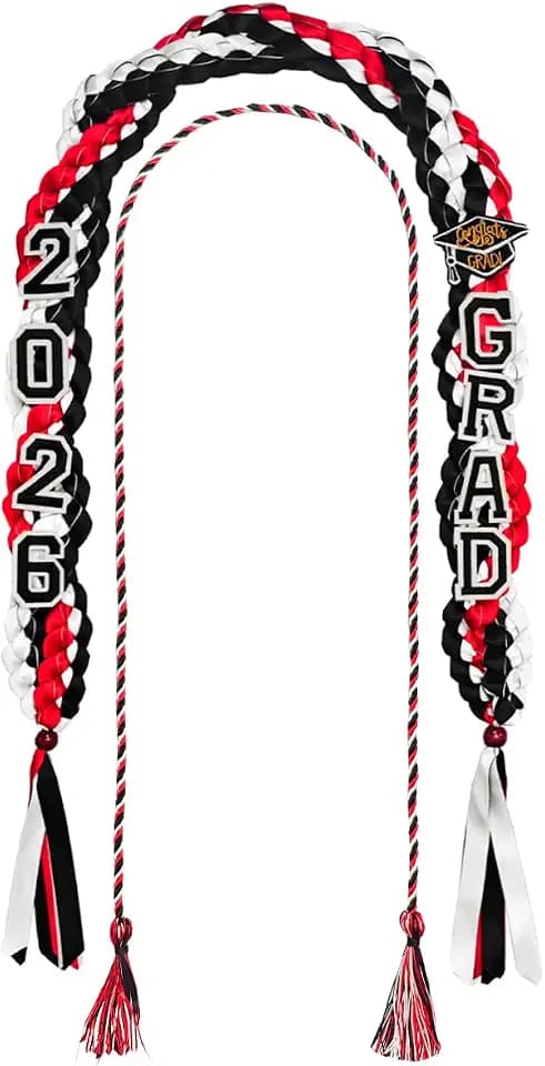Piemow Graduation Leis Class of 2026, 11 Pcs Double Braided Ribbon Lei