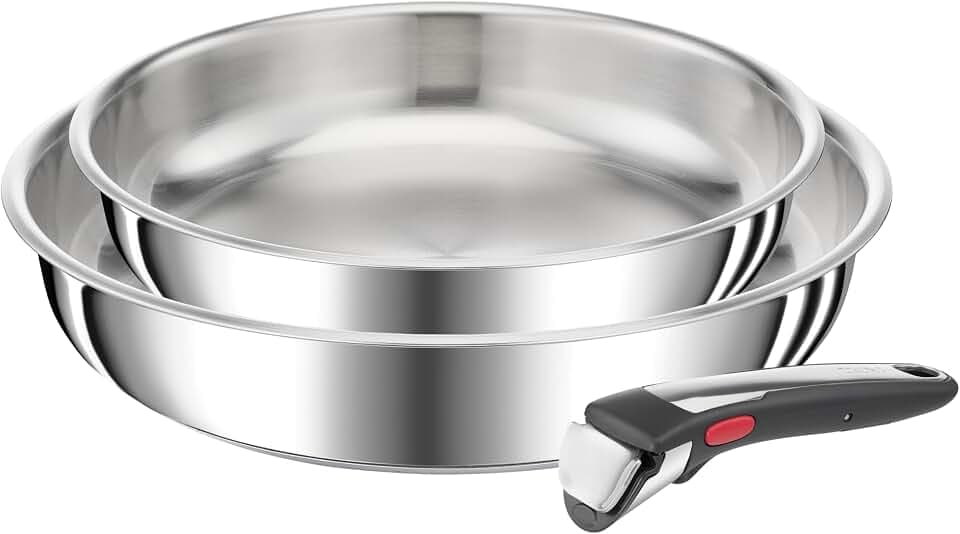 Tefal Ingenio Preference On Set 3-teilig, Edelstahl, stapelbar, Induktion, vielseitig einsetzbar, platzsparend, L9759002