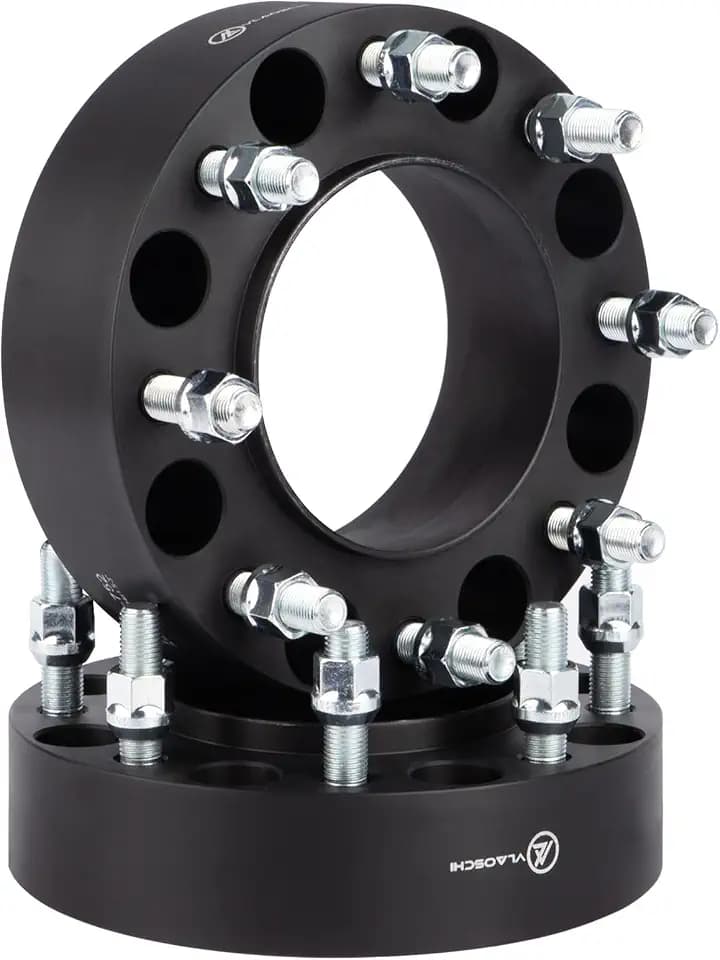 Black Forged 8x180 Hubcentric Wheel Spacers 1.5 Inch with 14x1.5 Studs, Pack of 2