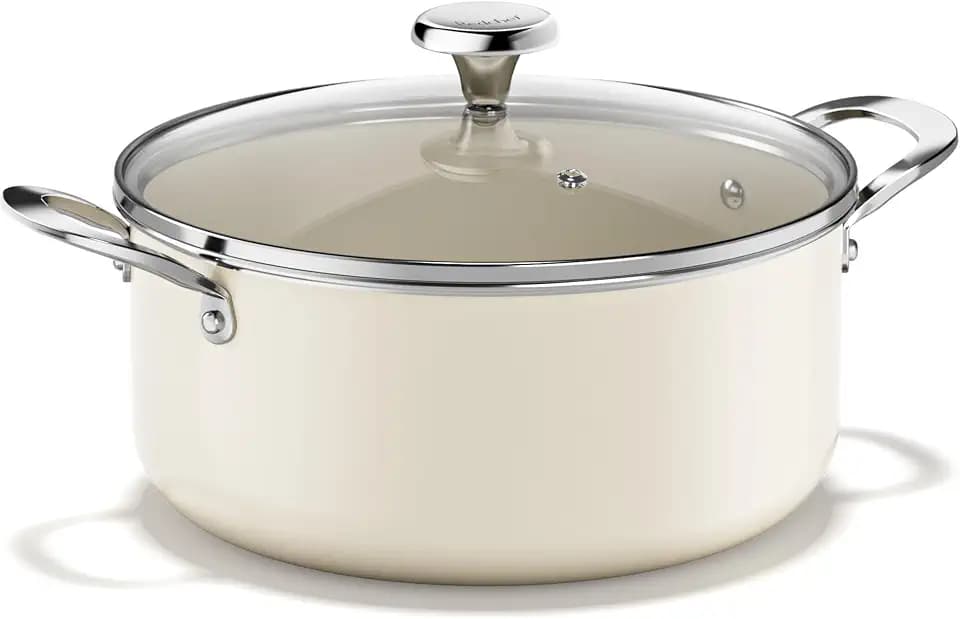 Redchef 5 QT Ceramic Stock Pot with Lid, Non Stick Soup Pot for Cooking