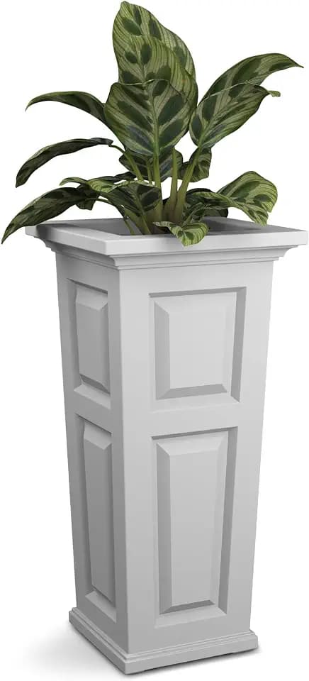 Mayne Nantucket 32-Inch Tall Planter – Self-Watering, Weather-Resistant Planter for Flowers – Durable Outdoor Design for Patio, Porch, or Entryway