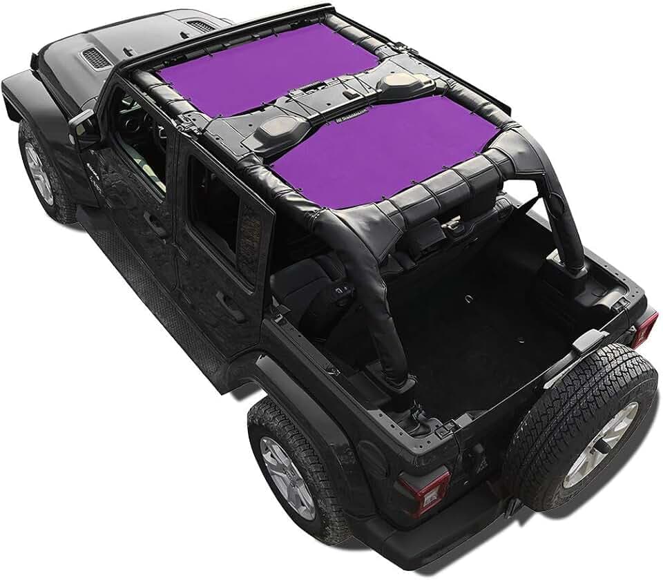 Jeep Wrangler Sun Shade Top for JL 4 Door (2018-2023) Mesh Sunshade Roof