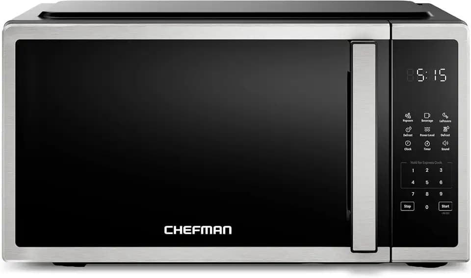Chefman Compact Countertop Microwave, 0.7 Cu Ft, 700W, Stainless