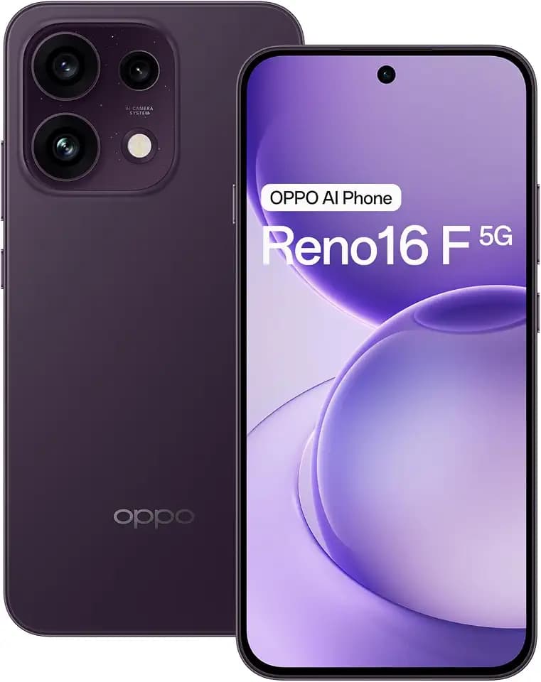 Oppo Reno16 F 5G Smartphone 8+256GB 6500mAh 120Hz 50MP, Purple Black