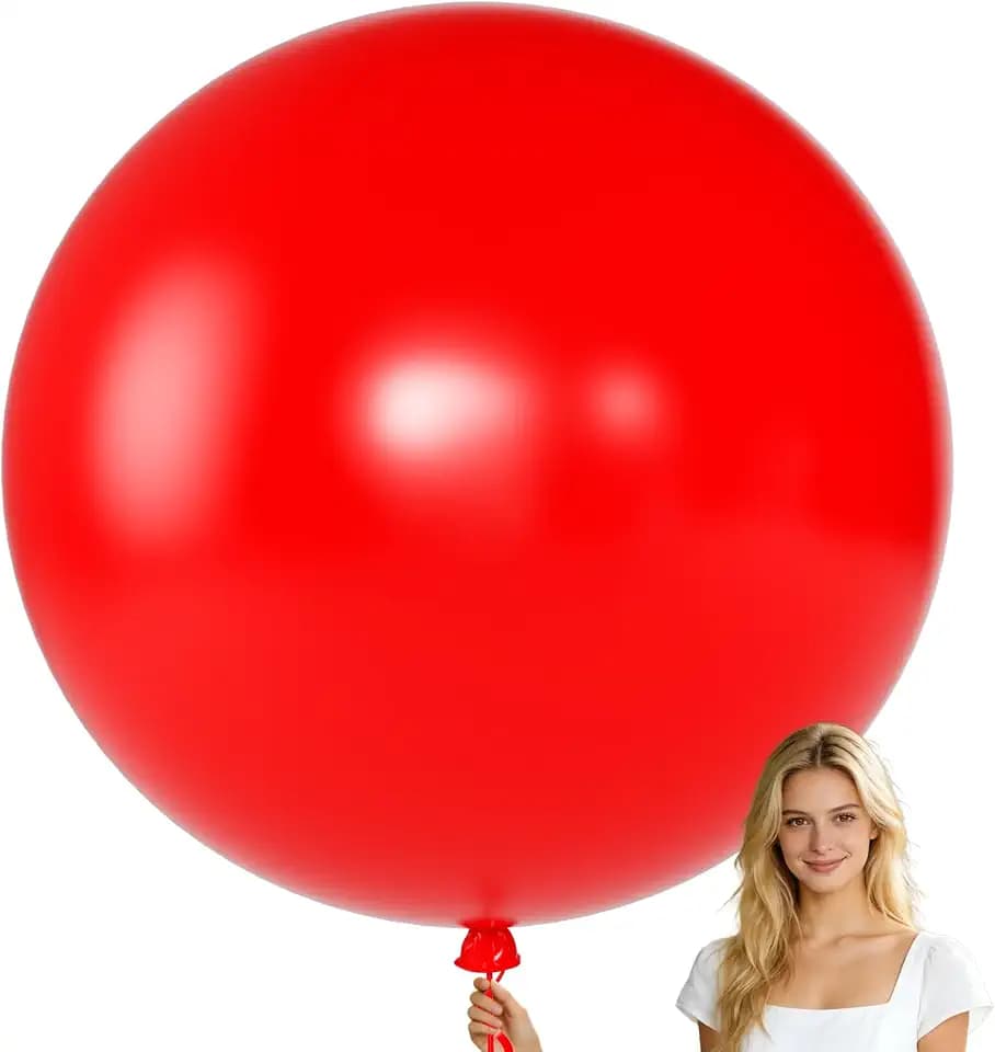 KALOR Red Giant Balloons 36 Inch Large Latex Balloons, 4 Pack Jumbo Round Helium Balloon for Birthday Bridal Shower Wedding Baby Shower Party Decorations
