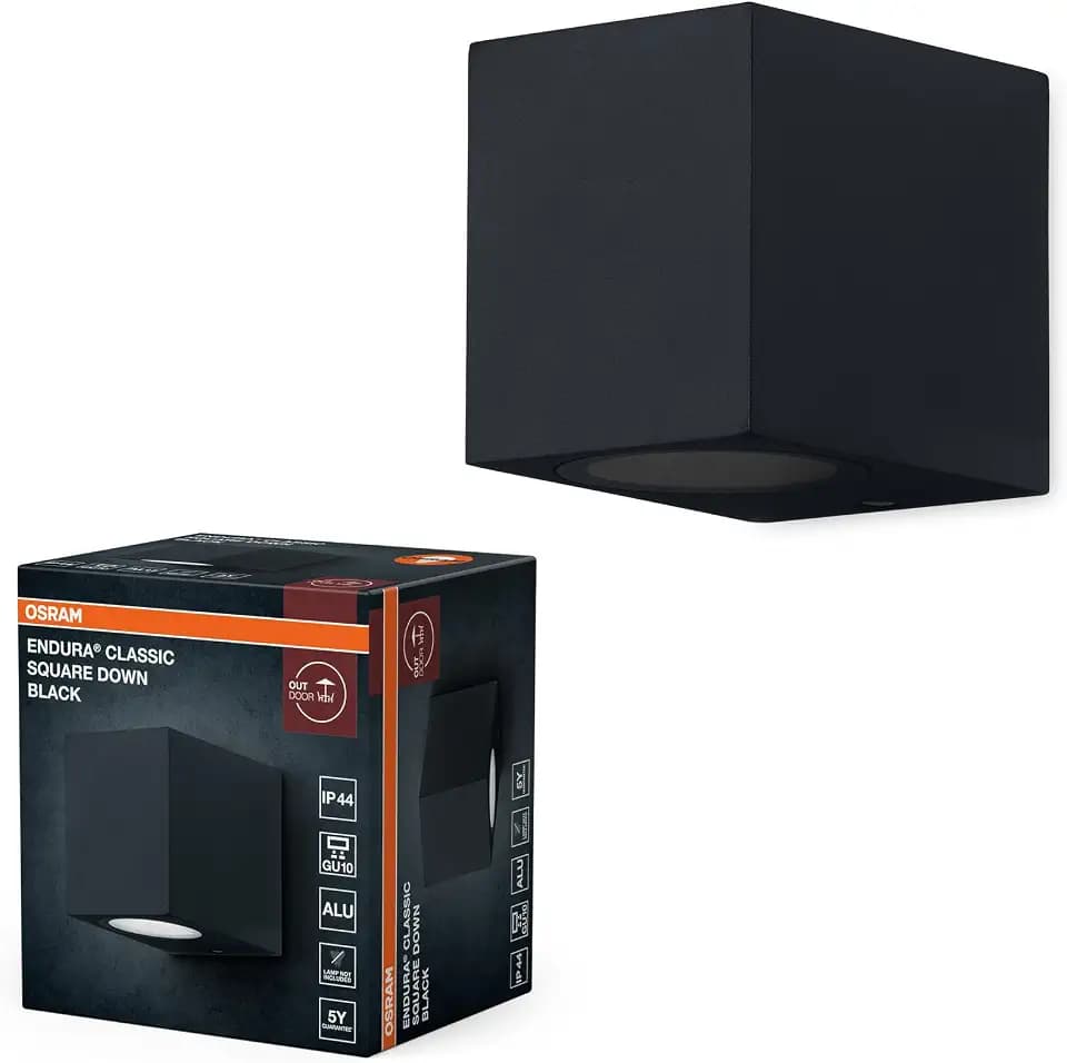 Osram ENDURA Square Down Außen-Wandleuchte, schwarz, GU10