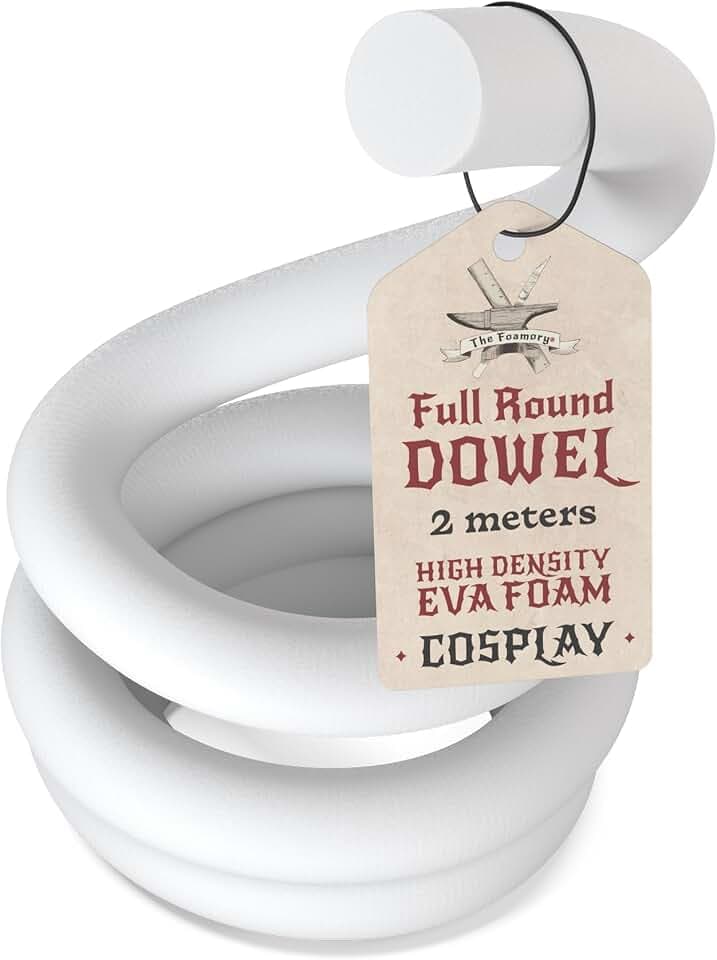 The Foamory White EVA Foam Dowel - Full Round 10mm x 2M Length Craft Stick