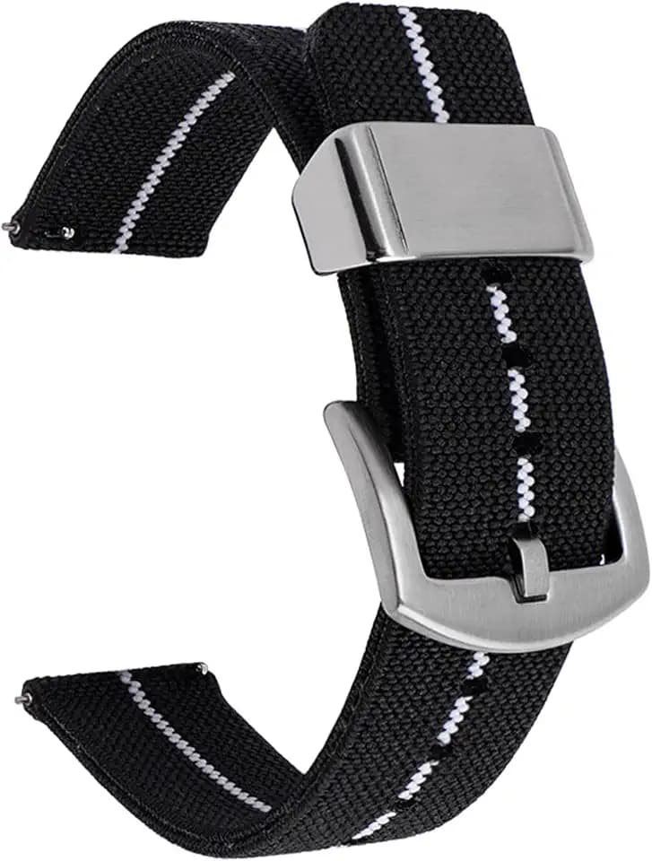 Elastic Fabric Nylon Watch Band 18mm 20mm 22mm 24mm Quick Release Waterproof Military Watch Straps Premium Nylon Elastic Replacement Band Strap for Men Women