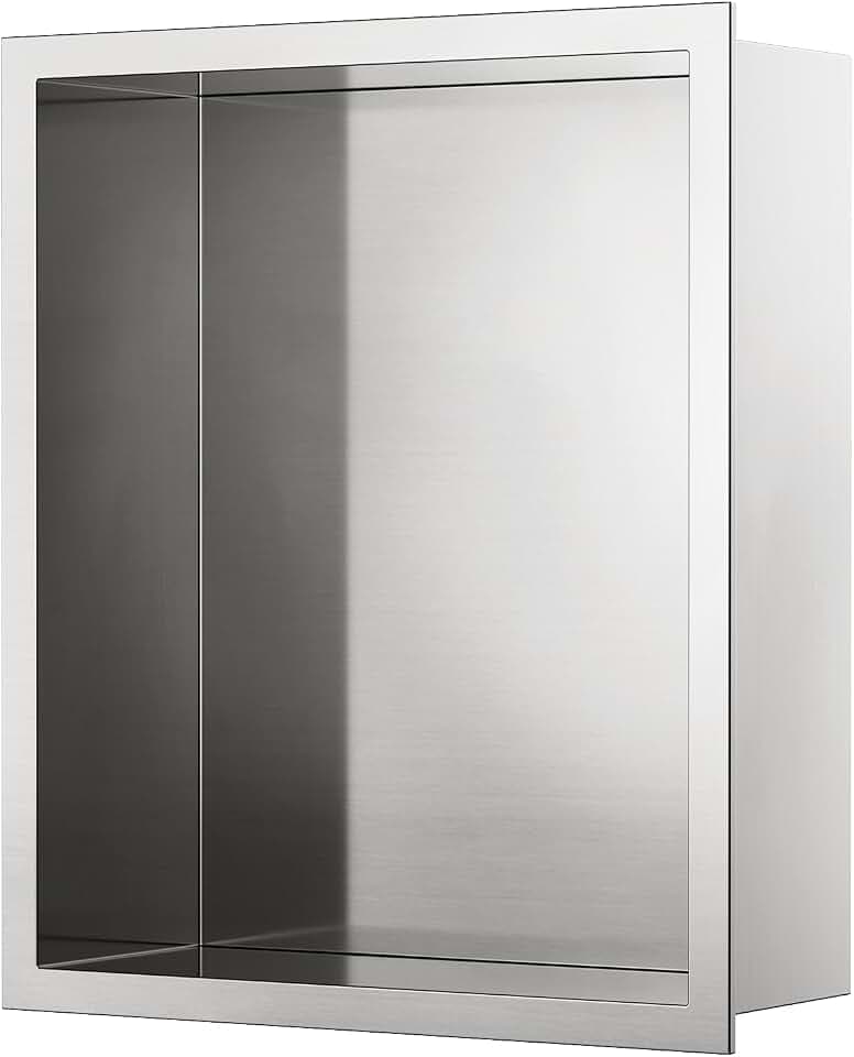Wandnische Klein Dusche Edelstahl 25x30x10 cm Nano Silber