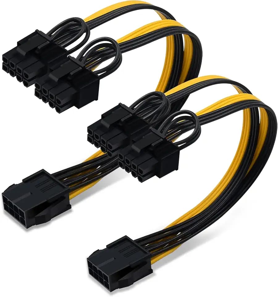 COMeap (2-Pack) CPU to GPU, CPU 8 Pin Female to Dual PCIe 8 Pin (6+2) Male Splitter Cable for Graphics Card BTC Miner 9-inch (23cm)