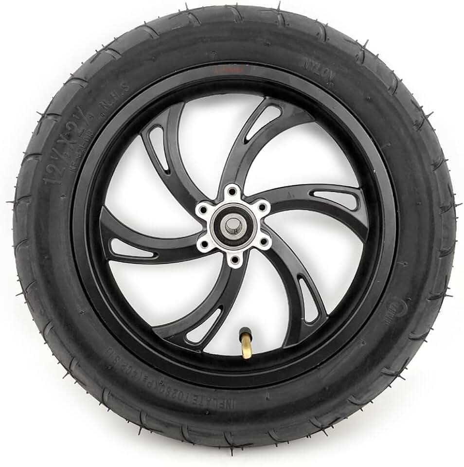12inch Wheel With Pneumatic Tire Tube Compatible With 160mm Disc Brake 12 1/2 X 2 1/4 Black Wheel For Mini Bicycle Scooter（black wheel）