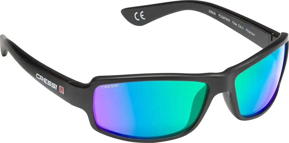 CRESSI seit 1946 - Ninja Sonnenbrille schwimmend und flexibel für Damen und Herren mit polarisierten entspiegelten wasserabweisenden Gläsern UV Schutz und Unisex Einheitsgröße