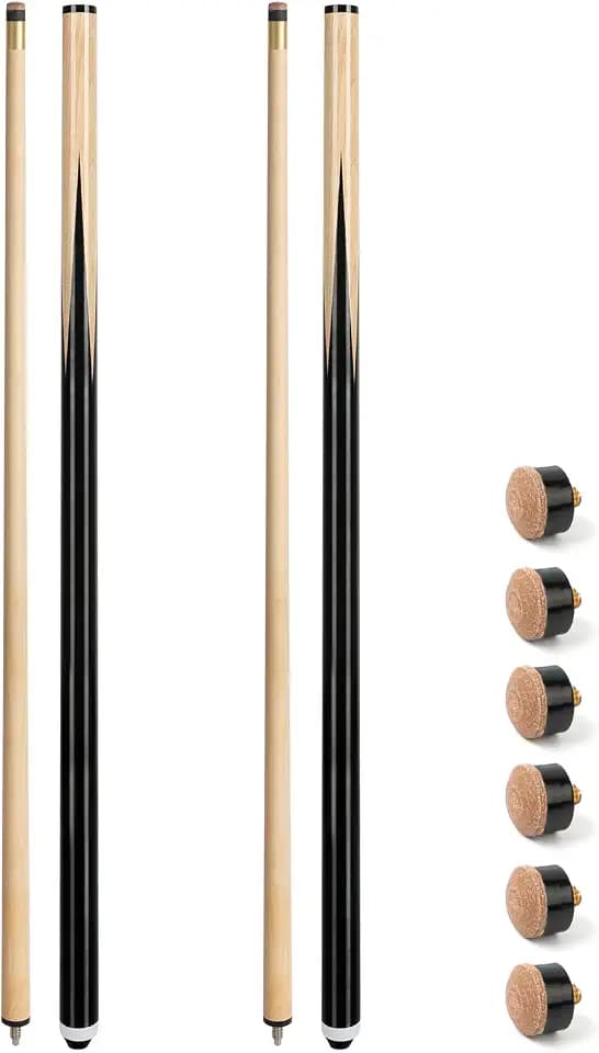 Horse Billard‑Queue, 147,3 cm / 132,1 cm / 121,9 cm / 106,7 cm, 1/2‑geteilter Billardqueue, geeignet für Erwachsene, Jugendliche und Billardclubs, mit 13‑mm‑Leder‑Queue‑Spitze