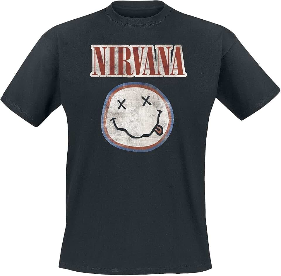 Nirvana Distressed Logo Männer T-Shirt schwarz Band-Merch, Bands