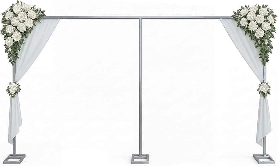 Novabright Backdrop Stand Pipe Drape Kit,Silver,10x20ft,Rectangular Base