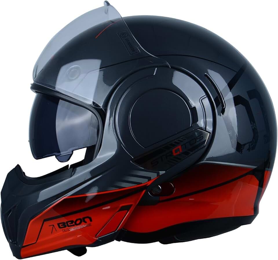 Full Face Motorcycle Helmet DOT Approved, 180° Reversible Chin Guard Modular Pilot Helmet with Anti-Fog Dual Visors for Adult Men Women