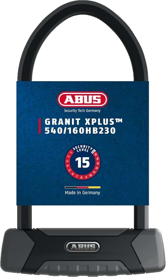 ABUS Bügelschloss Granit XPlus 540 + USH-Halterung - Fahrradschloss mit 13 mm starkem Bügel und XPlus Zylinder - ABUS-Sicherheitslevel 15