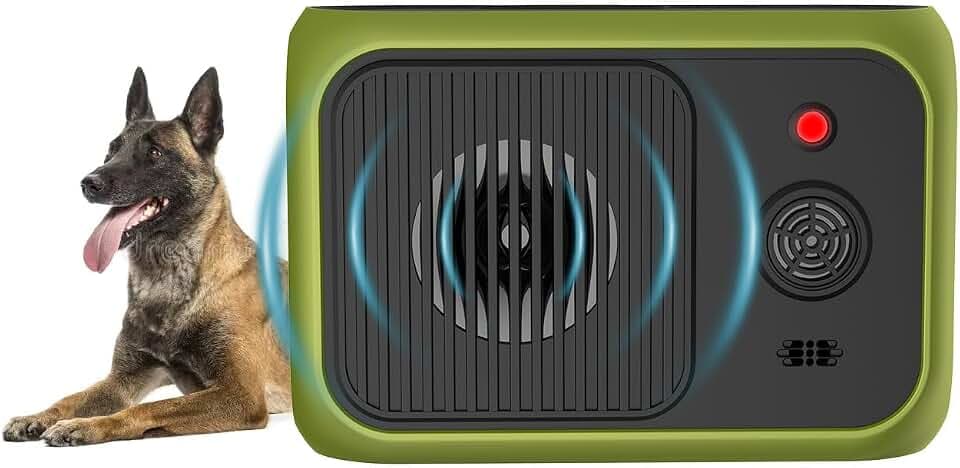 WUGEIN Anti-Bell-Gerät für Hunde,Ultraschall Anti Bell Gerät mit 2 Modi,Wiederaufladbares Audio & Ultraschall Hunde Bellen für Outdoor Indoor,15 m Reichweite ﻿