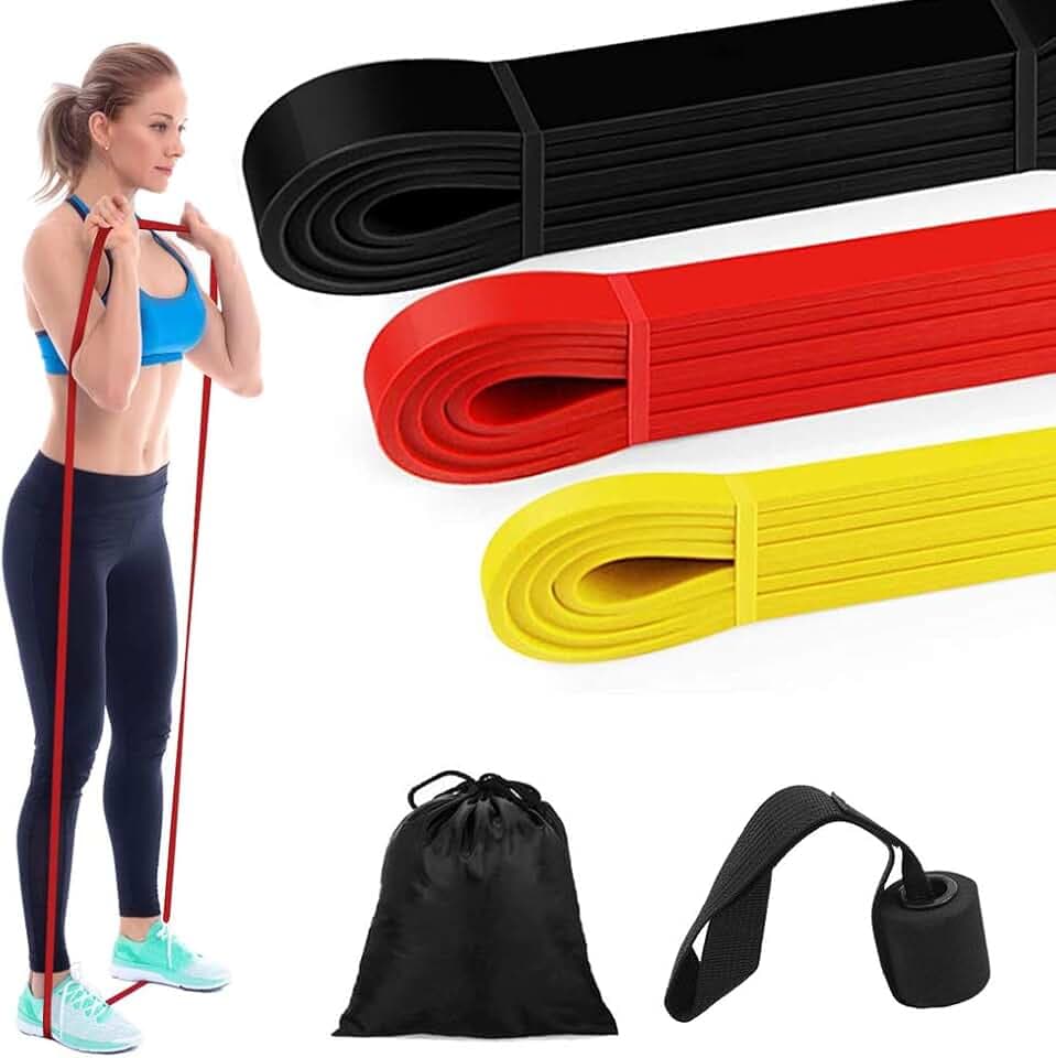 Widerstandsband- Fitnessbänder/Widerstandsbänder Gymnastikband aus ungiftigem Naturlatex Elastisch Fitness Band mit Tasche, Hautfreundlich für Muskelaufbau, Yoga, Crossfit, Gymnastik usw.