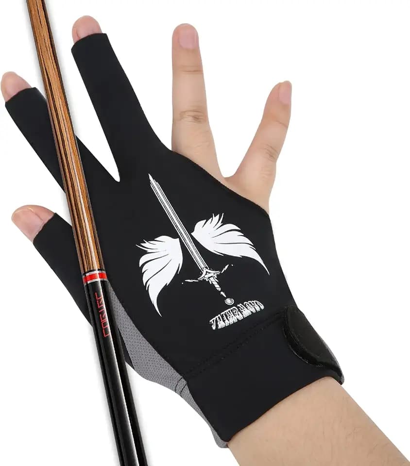 ANIMSWORD Breathable and Comfortable Billiard Pool Gloves Fits on Left Hand or Right Hand 3 Finger for Snooker Cue Sport Glove.