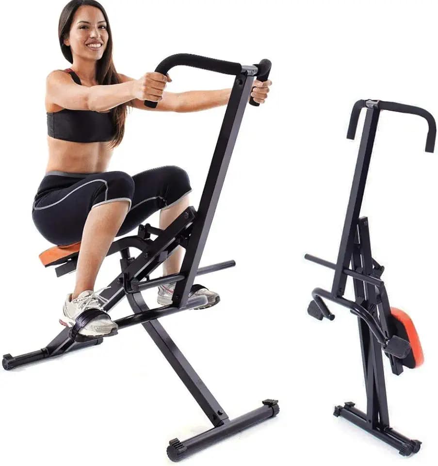Bakaji, Total Body Trainingsgerät, Training, Fitness, Cardio, Gym, Bauchmuskeln, Crunch, Brust, Schultern, Beine, mit gepolstertem Sitz, verstellbar, LCD-Display, Edelstahl-Struktur, zusammenklappbar.