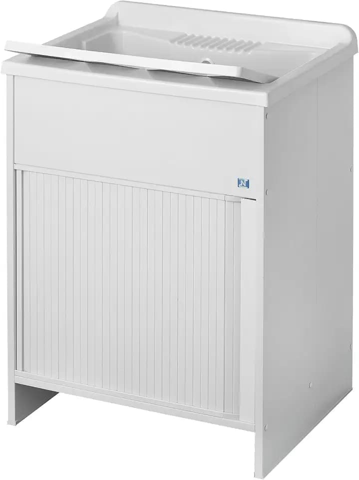 Negrari 4002K Spülbecken mit Schiebetür, aus PVC, Weiß, 60 x 50 x 85 cm