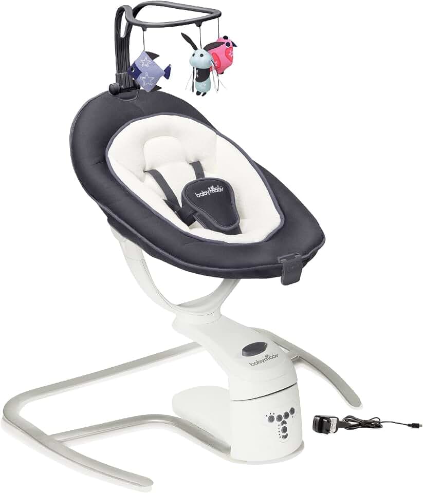Babymoov Babyschaukel Swoon Motion Zink - inkl. 8 Melodien, 360° Sitzfläche, verstellbare Rückenlehne und Bewegungsmelder, 1 Stück (1er Pack)