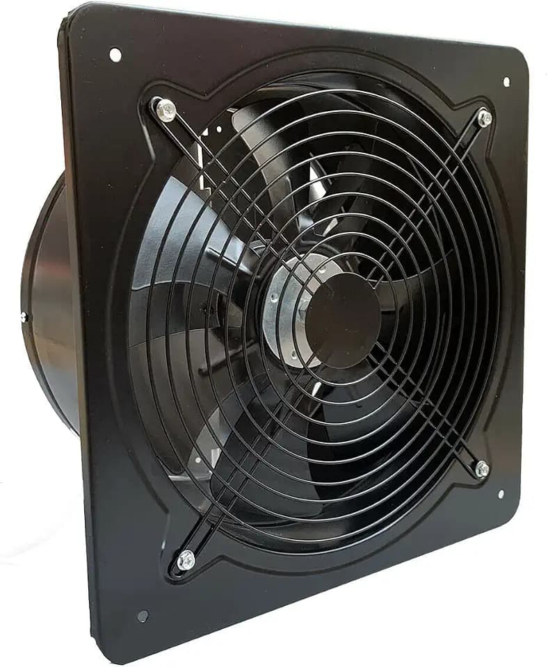 120W 12 Axiallüfter 2650 m³/h Abluftventilator 300mm Axialventilator Küchenabluftventilator Industrieller Metall Lüfter Wand-/Deckenabluftventilator im Badezimmer (Plattengröße: 350 × 350mm)