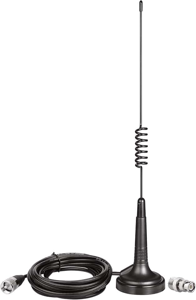 Bingfu 27MHz CB Radio Antenna PL259 & BNC Male Magnetic Base Compatible with Cobra Midland Uniden Maxon President Vehicle Car Truck Mobile Handheld CB Radio