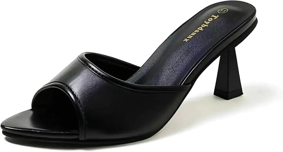 Women's Kitten Heel Sandals, Comfortable Open Toe Dress Sandals for Wedding