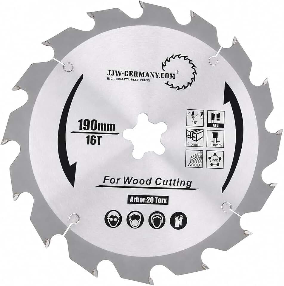 jjw-germany HM Sägeblatt 190 x 2,6 FastFix Sternaufnahme Z= 16 WZ