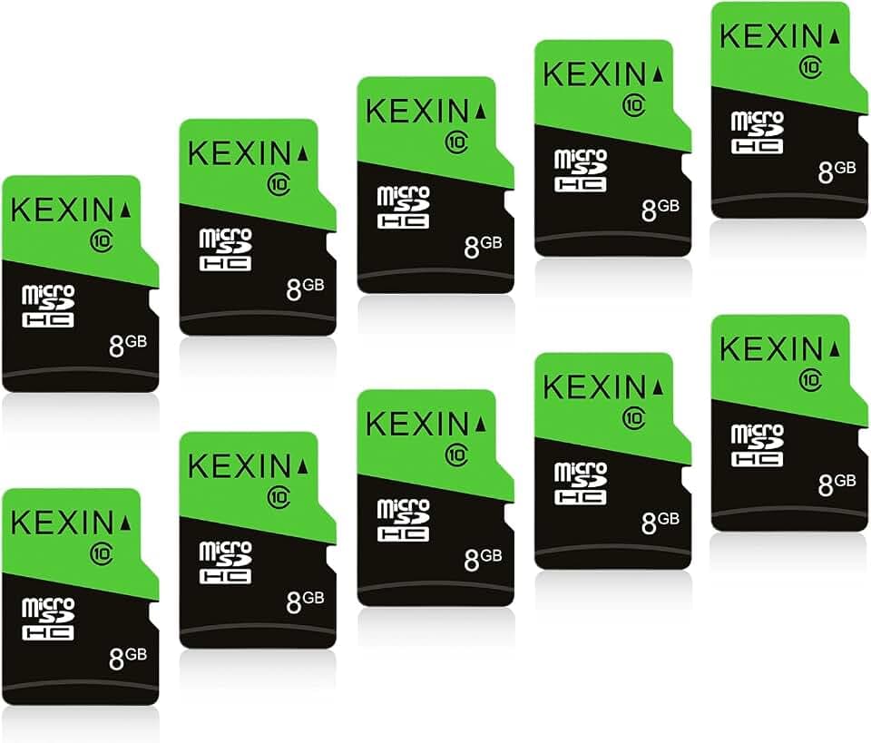 KEXIN 8GB Micro SD Cards Bulk with SD Adapter microSDHC Memory Card UHS-I C10 20Pack Micro SD Cards Multipack Full HD TF Card for Smartphone Tablet Dash Cam Drone 8G 20Pack