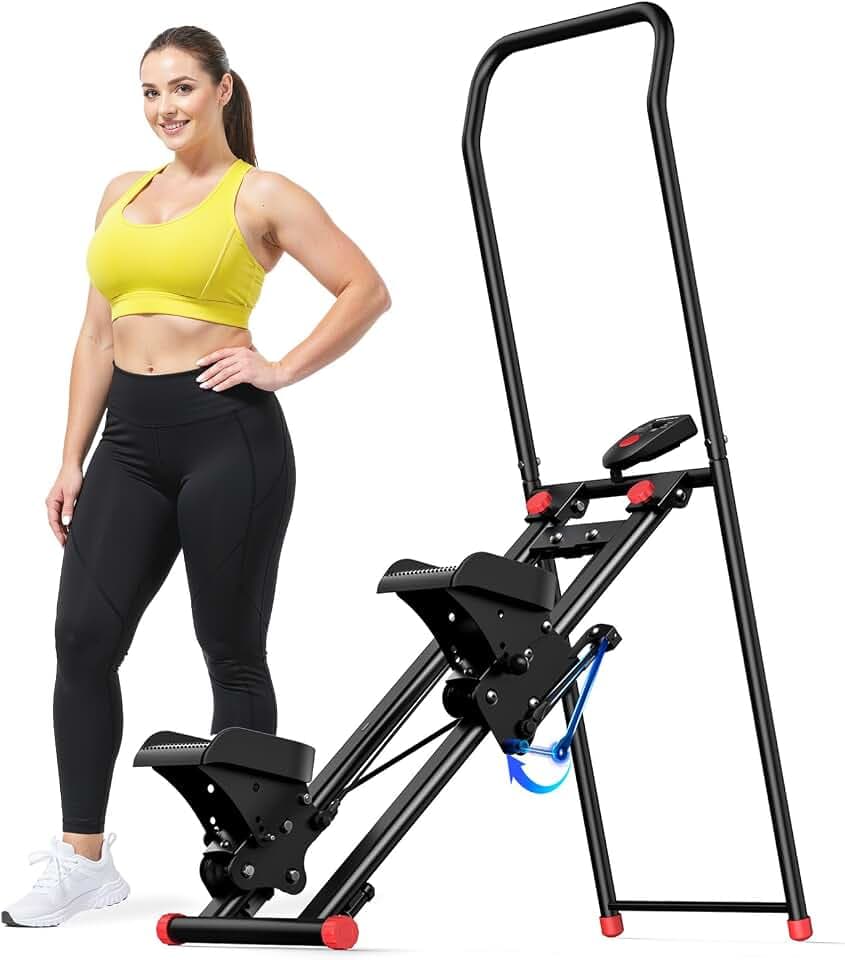 MERACH 2025 Neues Stair Stepper für Home Gym Übung,Vertical Climber Maschine für Ganzkörper-Workout,Compact Folding Cardio Übung Climber mit erweiterten Schrittweite,verstellbare Lenker & Pedale
