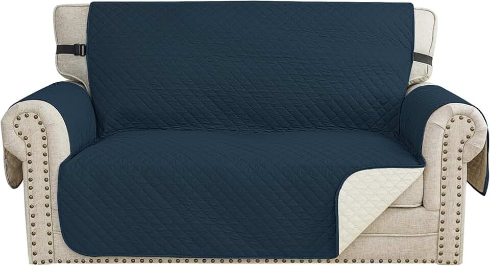 Universal Sofa Überzug rutschfest 2 Sitzer, Berliner Blau