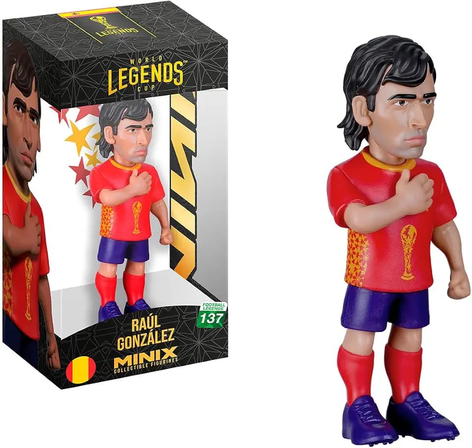 MINIX - Football Legends - Weltmeisterschaft der Legenden #137 - Spanien - Raúl - Sammelfigur 12 cm