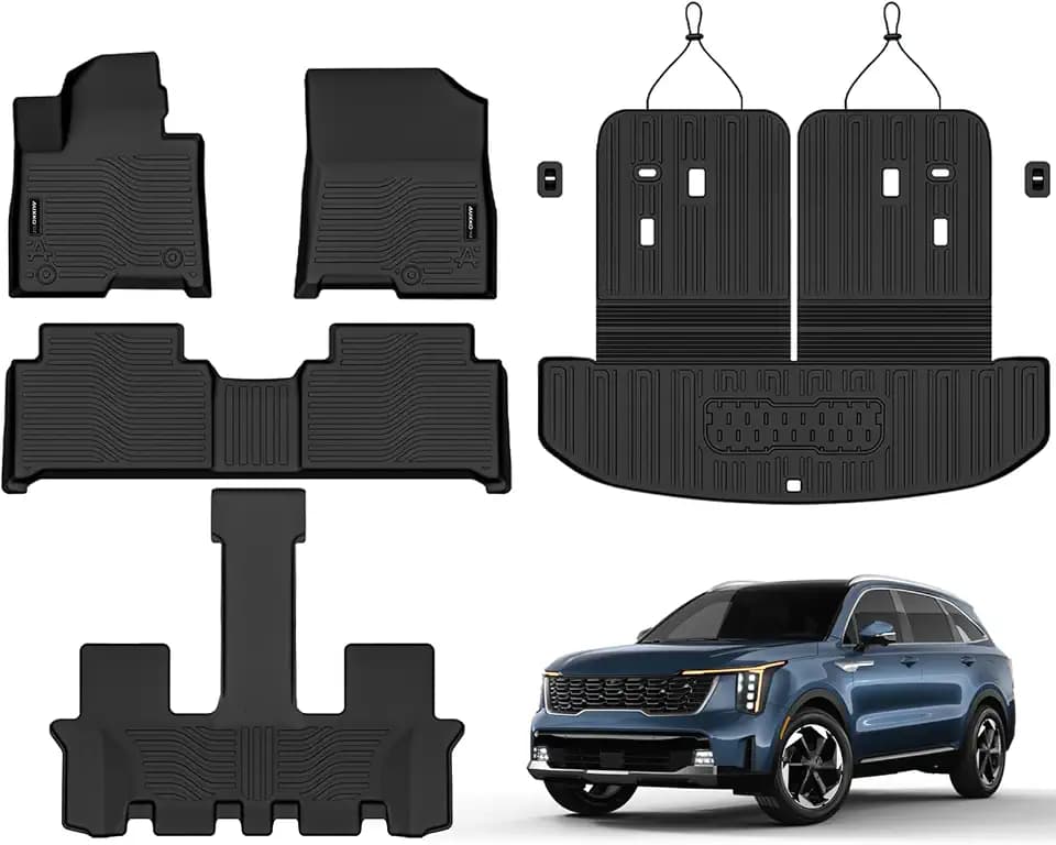 AUXKO Floor Mats Cargo+Backrest Mat for Kia Sorento Hybrid & PHEV 2021-2026