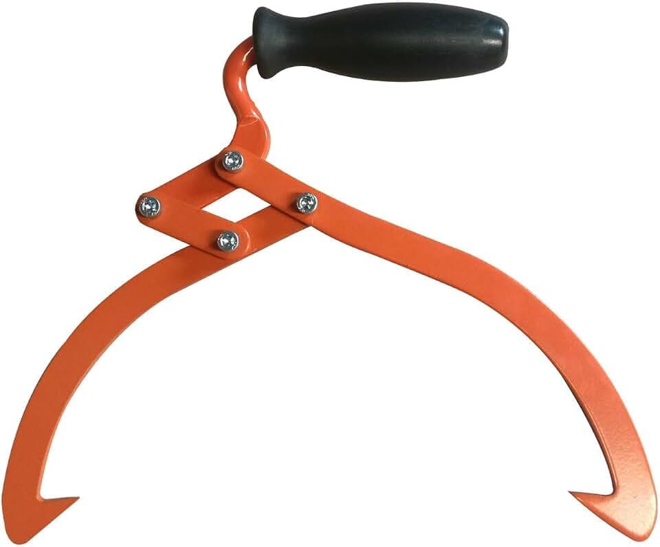 Log Tongs Logging Skidding Tongs Non-Slip Grip- Log Lifting, Handling, Dragging & Carrying Tool (16 in)