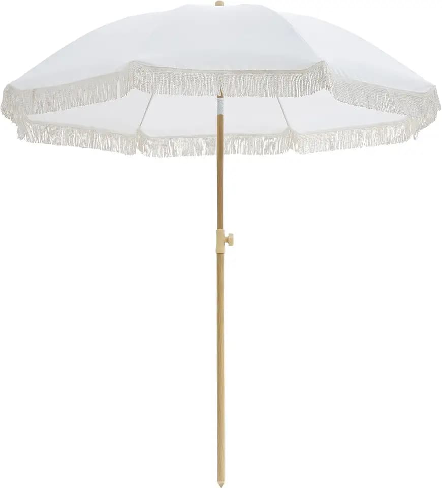 Aohanoi Outdoor Umbrella - Sun Protection, Rain Resistant, Windproof with Manual Open-Close Feature - Ideal for Beach, Camping, and Picnics