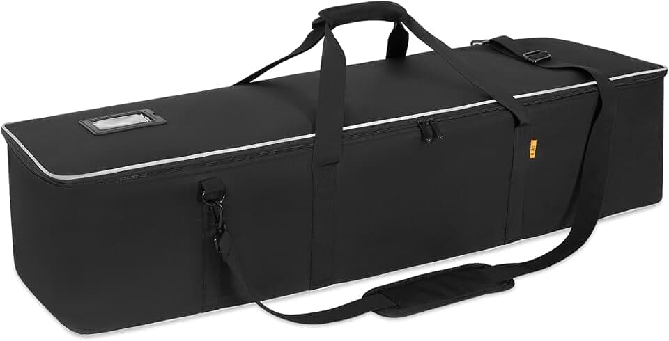 Multifunctional Tripod Bag 40 X 9.5 X 9.5 Inches / 101.5 X 24 X 24 cm Heavy Duty Tripod Carrying Case with Handle for Microphone Stands, Lights, Speakers, Cameras, Booms, Black