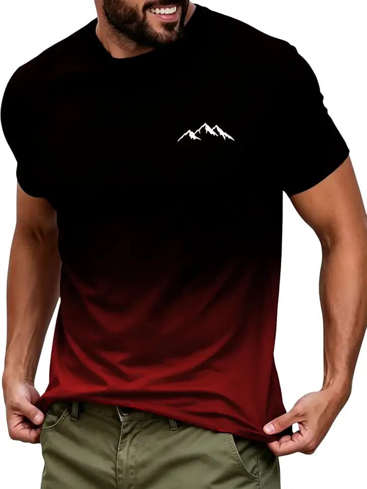 SOLY HUX Men's Ombre Graphic Tees Summer Casual T Shirts
